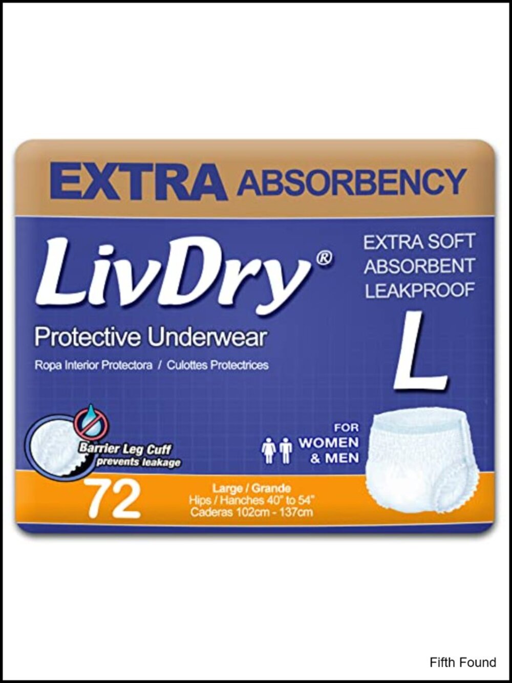 LivDry Adult Incontinence Underwear, Extra Absorbency, Leak Protection, Large,